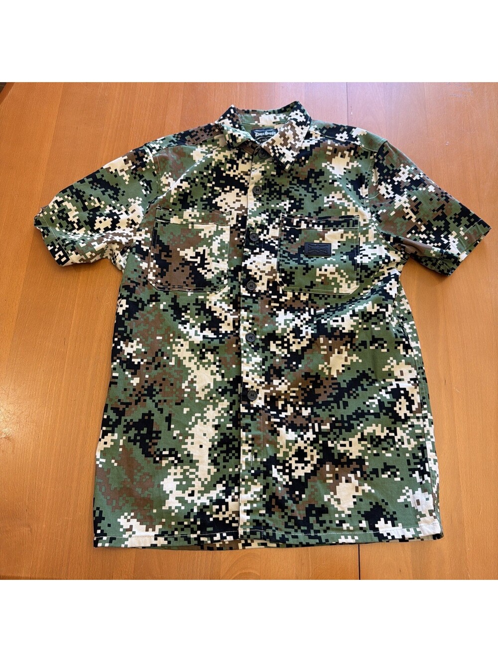 Snoop Dogg Dog Supply Camo Pattern Button Up Shirt Small Pockets